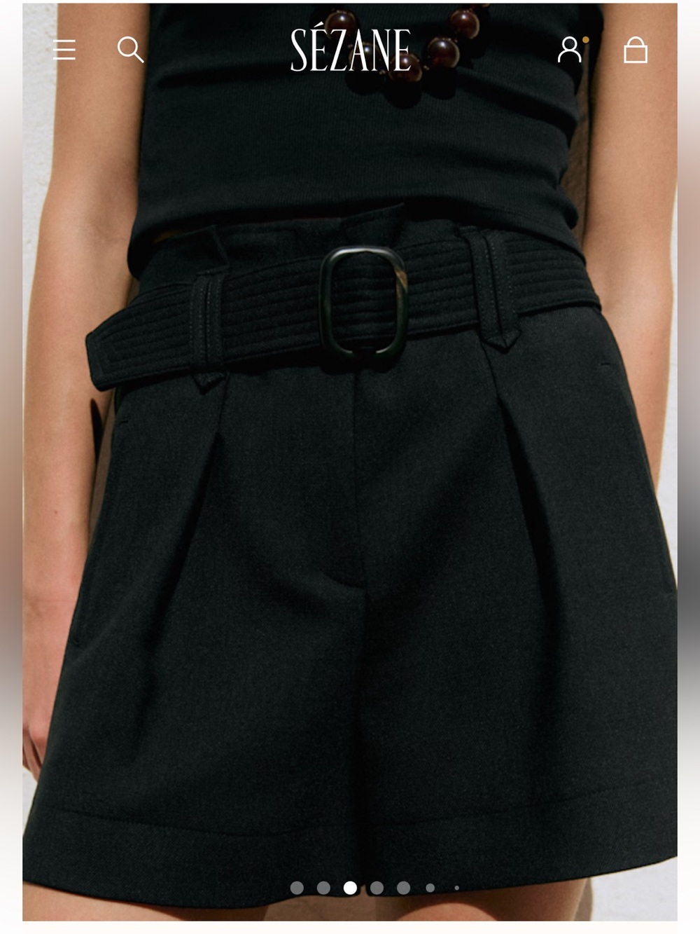 Sezane Rome shorts in black wool blend size 40
